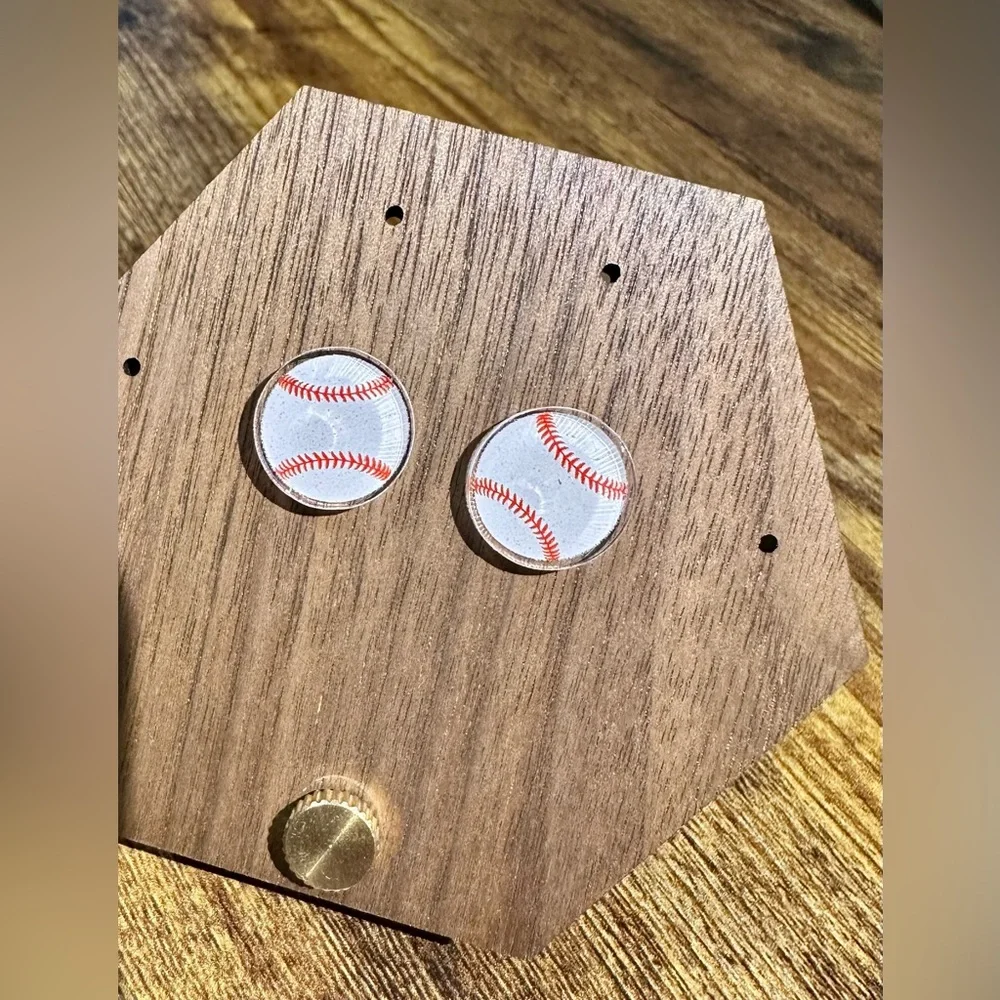 ☀️3/$10 BUNDLE!!☀️ Baseball Acrylic Stud Earrings - Picture 2 of 5